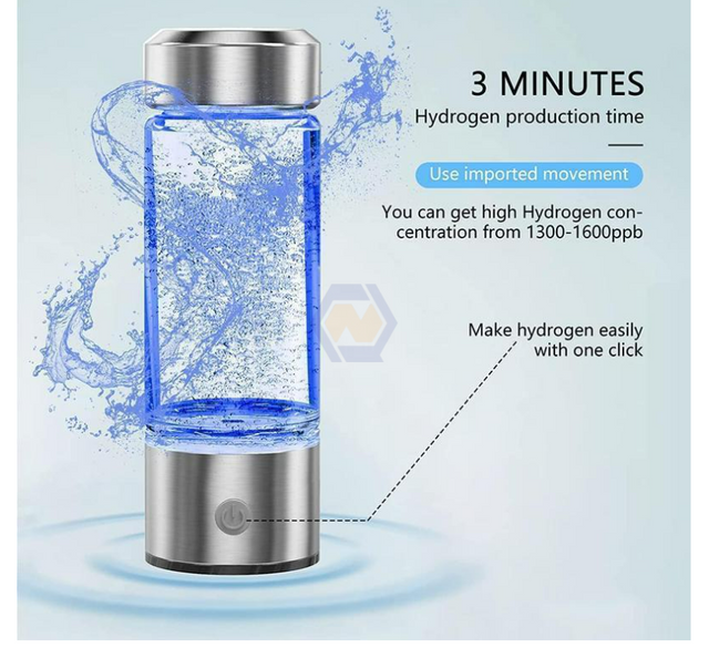 Factory Price Hydrogen Water Bottle Glass 400ml Portable H2 Rich Water Bottle Hydrogen Water Machine